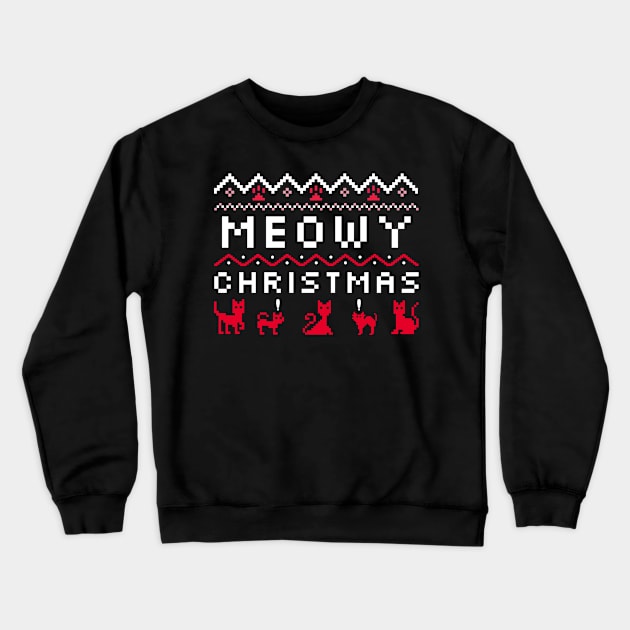 Merry Christmas in cat Crewneck Sweatshirt by MellowGroove